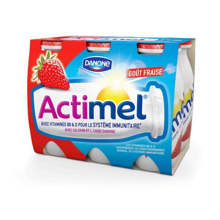 Actimel yaourt à boire goût fraise 6x100g Cdiscount Au quotidien
