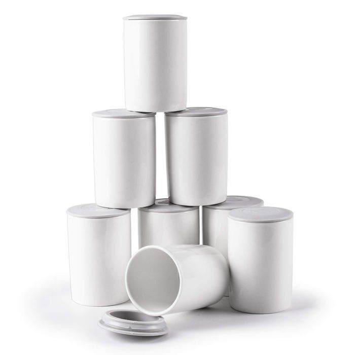 Duronic P8YM2 8 Pots en céramique de 125 ml Compatible avec Yaourtières YM1 et YM2 de Duronic Couvercle hermétique P1YM1 Large pot