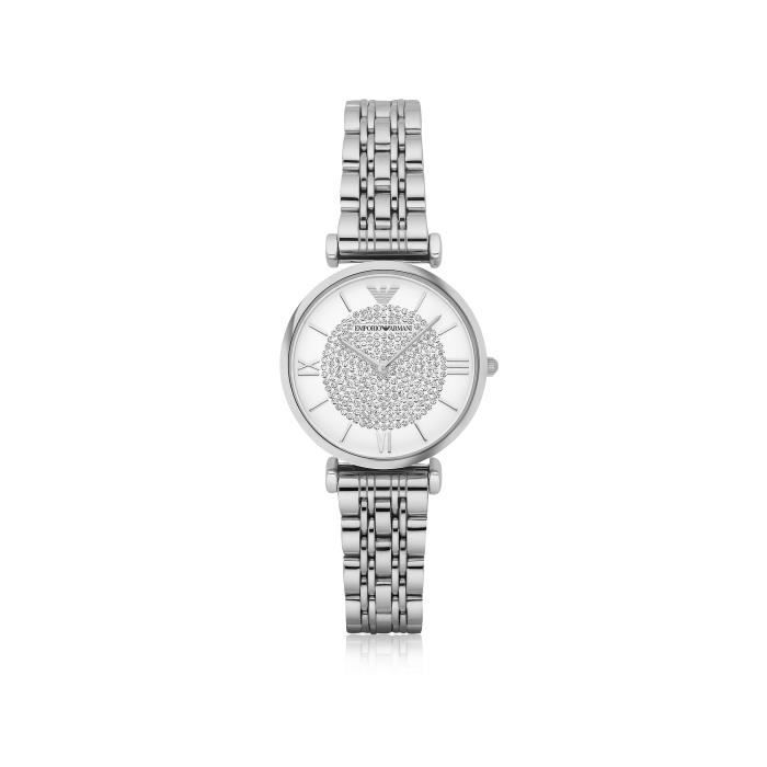 Montre armani sale femme argent