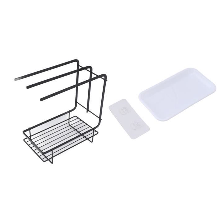 Support De Séchage Torchons Comptoir Cuisine - Porte-Serviettes En Fer Noir Stable Et Élégant