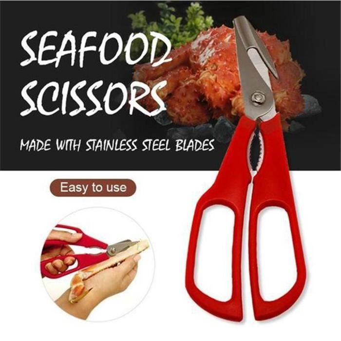 Ciseaux à fruits de mer en acier inoxydable Ciseaux à homard et poisson  Pince à homard détachable Outil de cuisine