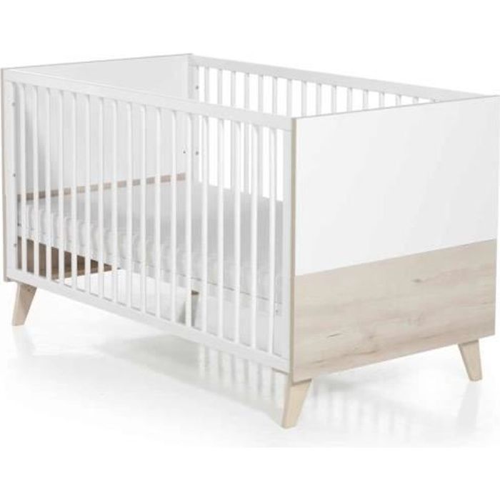 Lit Bebe Mette 70 X 140 Cm Naturel Blanc Geuther Cdiscount Puericulture Eveil Bebe