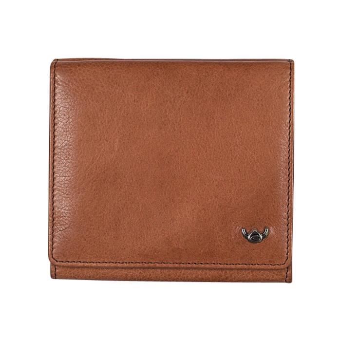 Portefeuille Porte-Monnaie Vintage Golden Head En Cuir Noir - Occasion