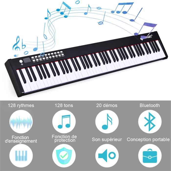 Piano Électronique Portable En Silicone 88 Touches - Piano Roulable Rechargeable, Étanché Et Audio Pro Pour Débutants & Adultes