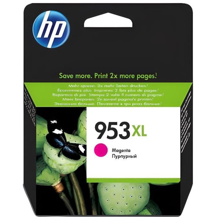 HP 953XL Cartouche dencre magenta grande capacité authentique (F6U17AE) pour HP OfficeJet Pro 8710/8715/8720