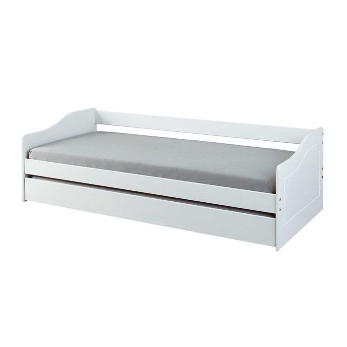Lit Enfant Gigogne Léana 90x190cm Blanc Lit Enfant Gigogne Léana 90x190cm Blanc