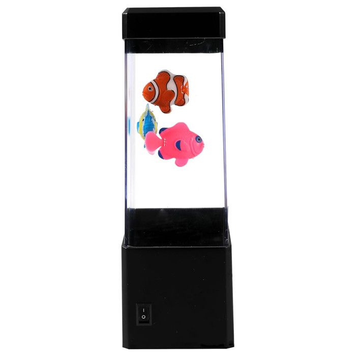 Meilleurs prix pour Lampe Bubble Fish - I-TOTAL - Aquarium Carré - Éclairage Doux - Poisson Exotique - Plastique Bleu