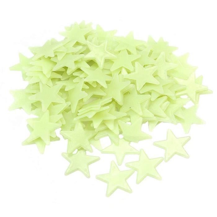 Niuhong 100 Pcs Stickers Muraux Fluorescents Les Étoiles Brillantes