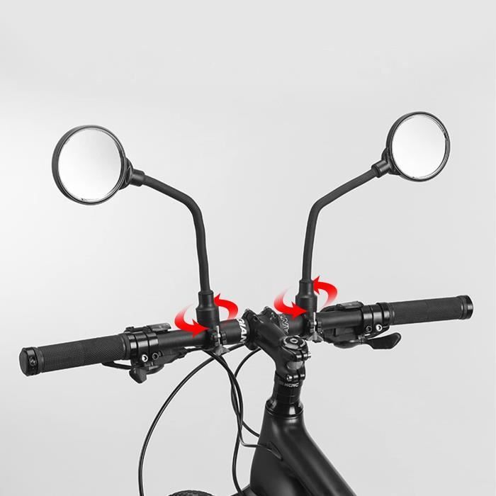 vélo de course Rétroviseur de Vélo 2 Pièces 360°Miroir Vélo Guidon Ajustable Rotatif Réglable pour guidon de 22 à 32 mm vélo de montagne vélo électrique mobylette
