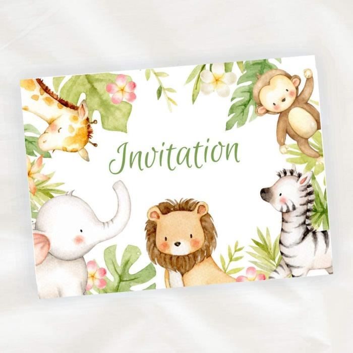 Cartes d'invitation animaux - Espace fete
