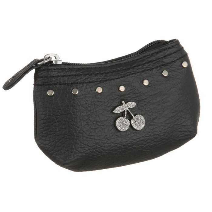 Porte-clés Porte-monnaie En Forme De Cerises - Cuir PU - Fermeture éclair - 15 Cm - Accessoire Mignon Pour Sac Ou Clés