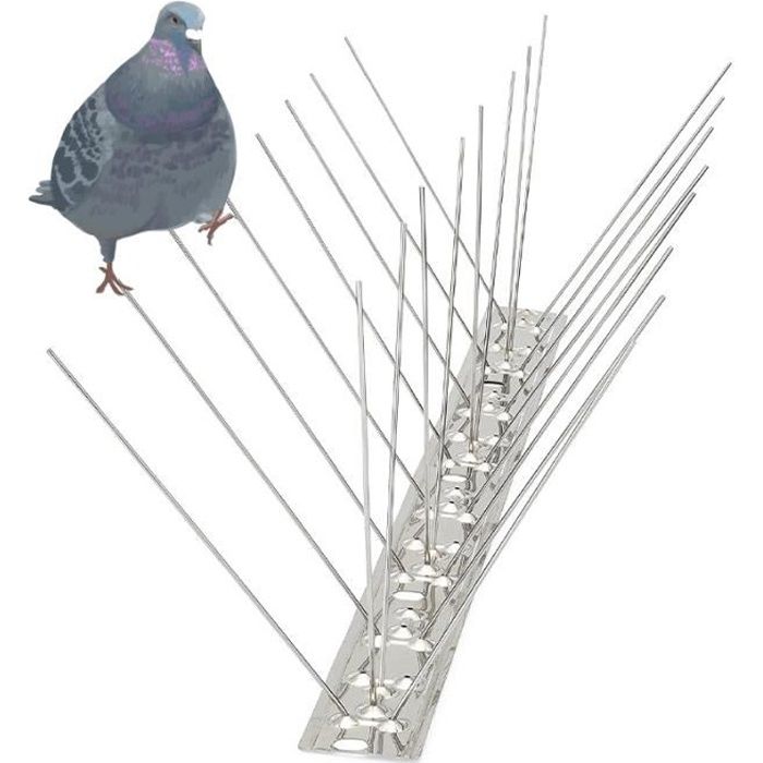 Pics dur Répulsif Oiseaux Efficace contre Pigeons Colombes | Stop aux Fientes Excréments Déjections | Toit Balcon Anti-Nuisibles