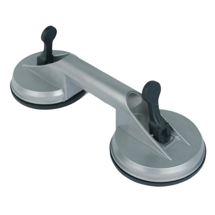 Poignée de transport - MANNESMANN - Double ventouse - ABS incassable - Gris