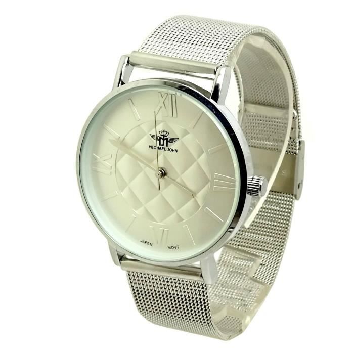 Montre femme bracelet maille milanaise 2025 argent