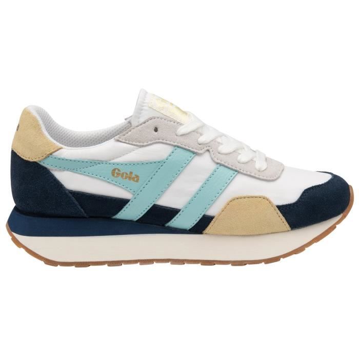 Gola Baskets femme Gola Indiana - blanc/navy/aruba - semelle exagérée et angulaire