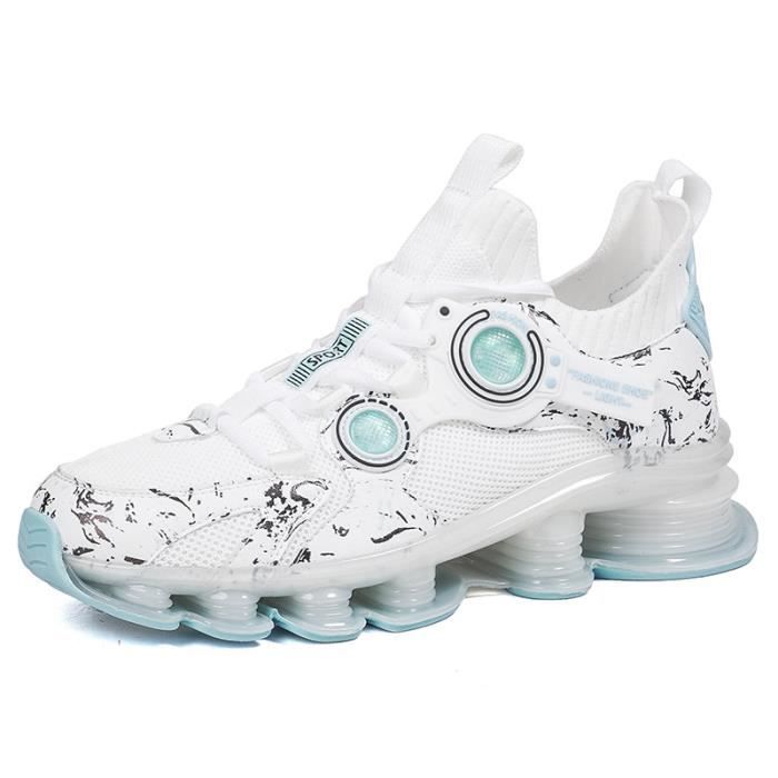 Baskets Homme Fashion Chaussures Blanc Lacets Synth tique