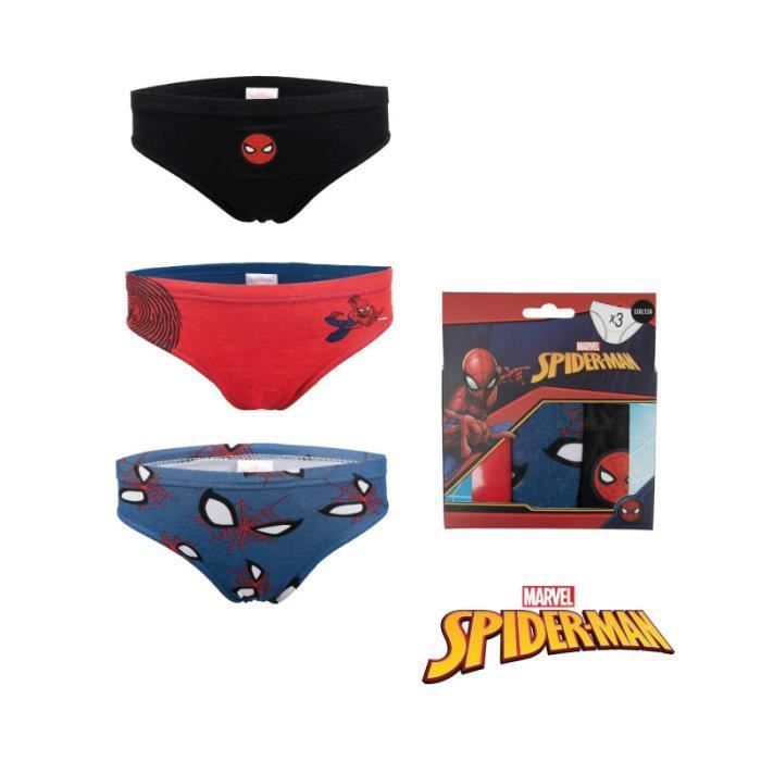 Lot de 3 slips Spider Man enfant 100 Coton culottes garcon