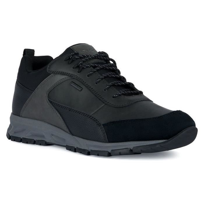 Basket Homme Geox U Delray B ABX A Graphite Synthetique Plat Black graphite Cdiscount Chaussures