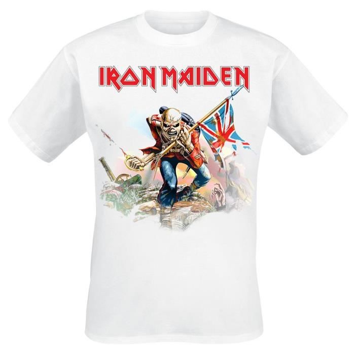 Iron Maiden Trooper On White T-Shirt Manches courtes blanc Blanc -  Cdiscount Prêt-à-Porter