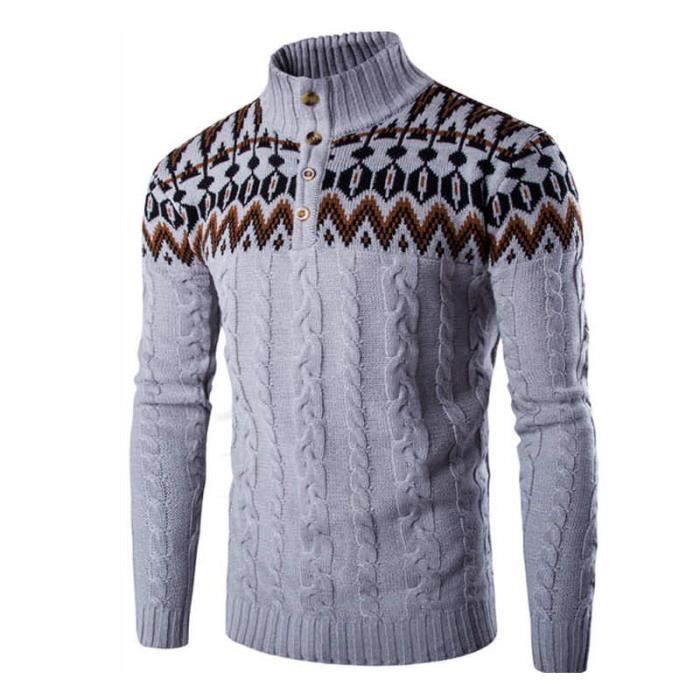 Pull Homme Mode Ras Du Cou Motif Flocon De Neige - Marque - Modèle