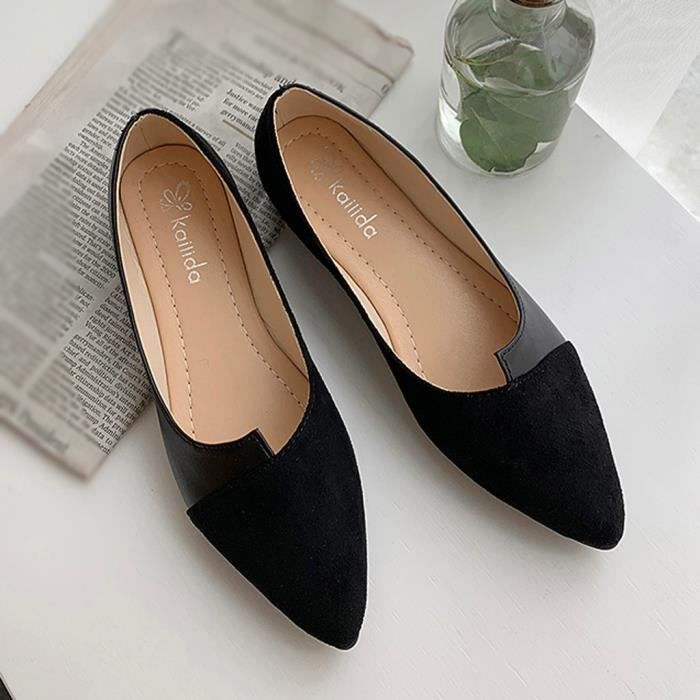 Ballerines Noires pour Femme Kallida K19 8 Bout Pointu