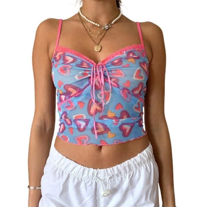 Haut Dos Nu Y2K Pour Femmes - Style Harajuku Vintage Années 2000, Court Et Coquette, Parfait Pour Les Tenues Grunge - 3