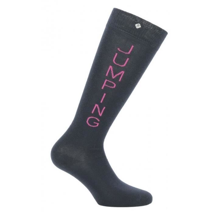 Chaussettes équitation Equithème Jumping - bleu marine/funchsia - 42/45