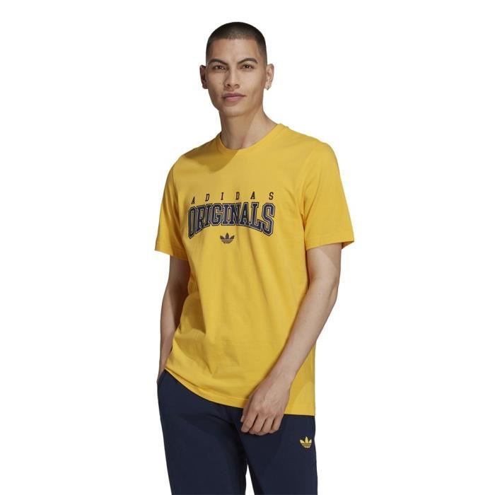 T shirt ADIDAS Script Tee Jaune Homme Adulte