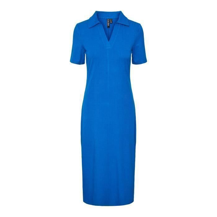 Robe polo mi longue femme Pieces Kylie princess blue XS Princess blue Cdiscount Pret a Porter