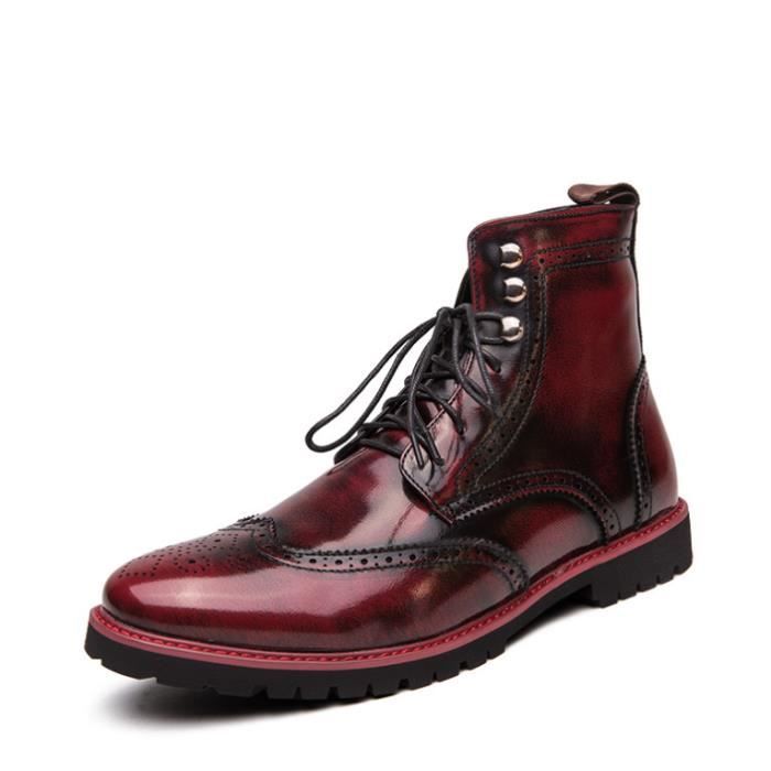Bottines en cuir marron à lacets-310 - Lunel Gardian