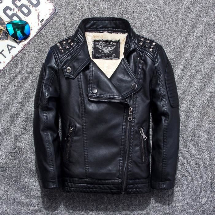 Blouson motard sale garçon