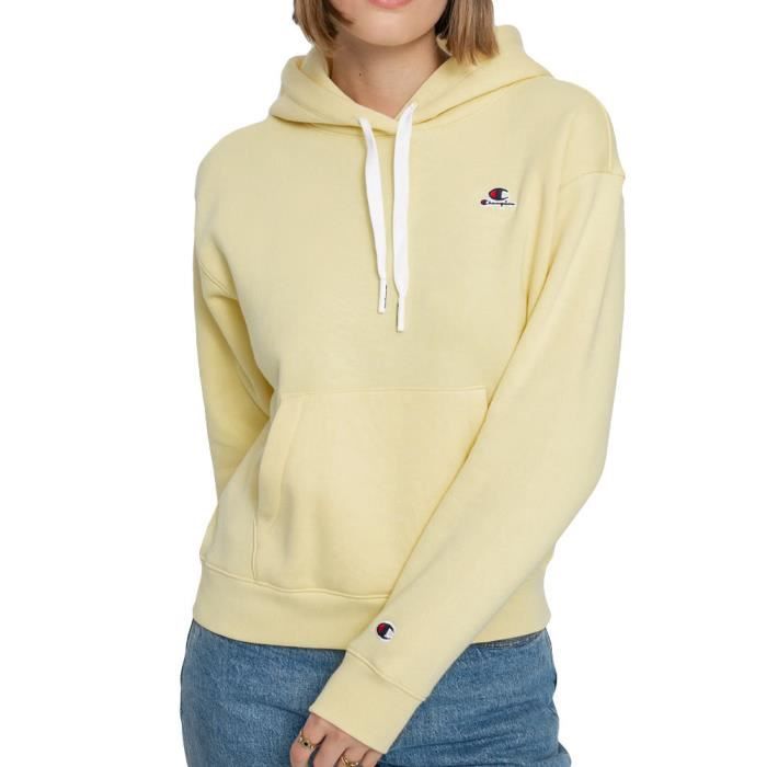 Sweat Capuche Jaune Femme Champion 114466 Jaune Cdiscount Pr t