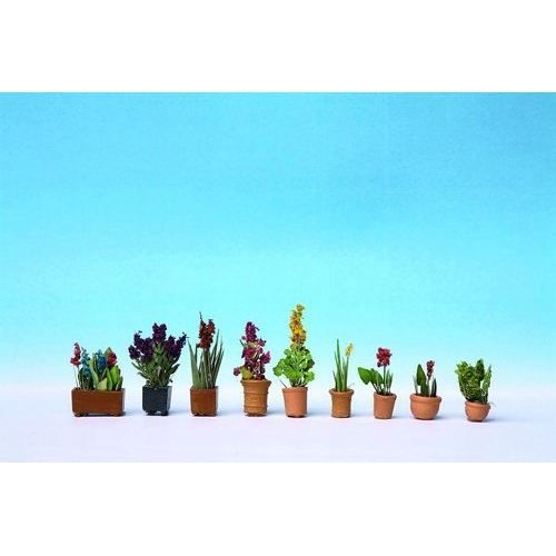 Accessoires Modélisme Ferroviaire Noch - Plantes Ornementales En Pots - Modélisme Ferroviaire - Lot De 9 Pièces Accessoire Train Miniature Noch