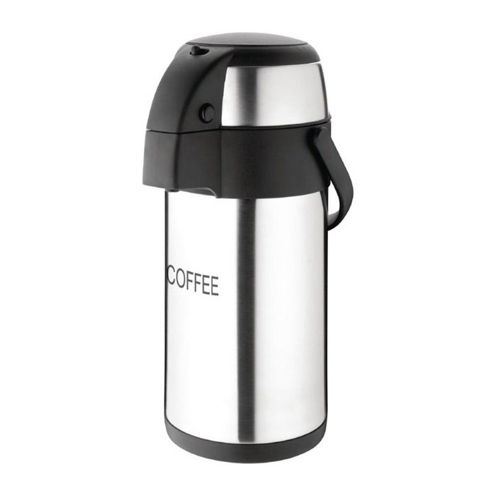 Olympia Pichet à pompe double paroi 5 litres, acier inoxydable, double paroi isolée sous vide, buffet de petit-déjeuner au restaurant et usage domestique, DL164