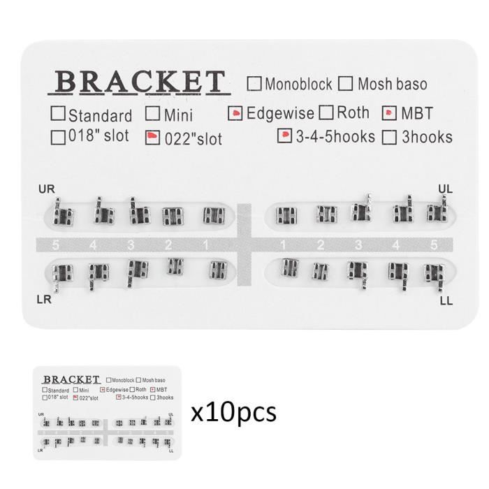 Lot De 50 Attaches Orthodontiques Mini Roth 0.22 - Pour Professionnels (base Maille UR1)