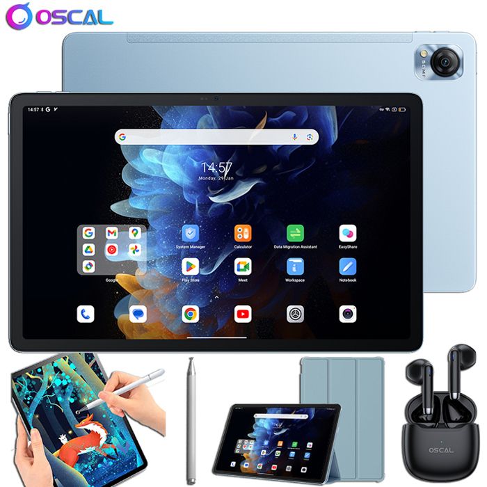 Tablette Tactile 10.1 Pouces Oscal Pad 10 FHD Android 12 8Go+128Go