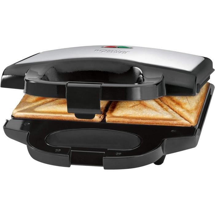 Bomann ST 1372 CB Piastra Per Croque Monsieur E Sandwich 750W - Rivestimento Antiaderente, Manico Freddo, Luci Spia, Grigio/Nero