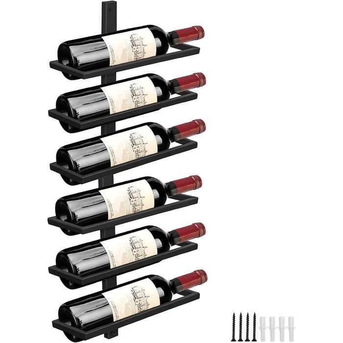 DanDiBo – Étagère à Vin Mural Acord En Métal Noir – Extensible – Porte 9 Bouteilles – 82x23x25 Cm – Design Fer Forgé