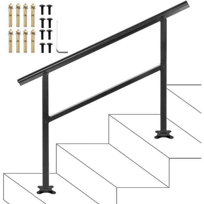 Garde-corps D'escalier D'intérieur De 2,4 M, Balustrade En Fer Noir