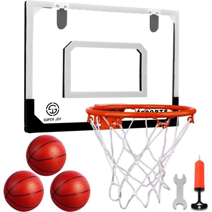 Mini Panier De Basket SUPER JOY – à Fixer Sur Porte Ou Mur – 3 Ballons, Pompe, Jante Acier – Cadeau Enfant