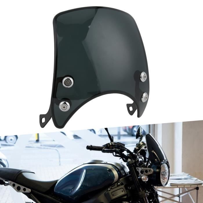 SURENHAP Pare‑brise de moto Déflecteur de Vent Universel PC pour Pare-brise de Moto Rétro, pour Phare de 5 à 7 Pouces, moto bulle