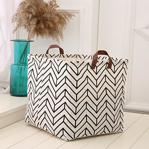 Panier à Linge Pliable En Tissu (32x32x32 Cm) - Sac De Rangement Avec Poignées, Pour Vêtements, Jouets, Literie