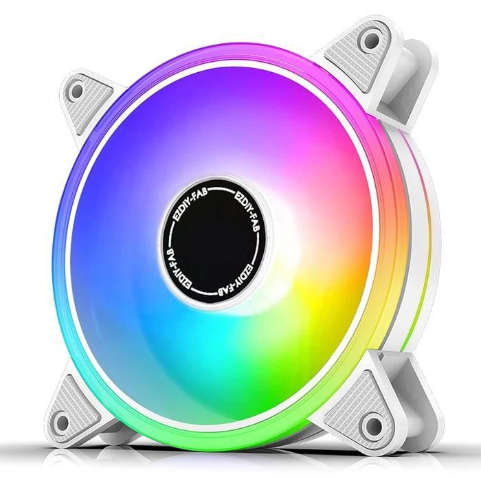 Pack 6 Ventilateurs RGB Moonlight 120 Mm EZDIY-FAB – Avec Hub + Télécommande – Aura Sync, Contrôle Vitesse Et Éclairage – Idéal PC Gaming