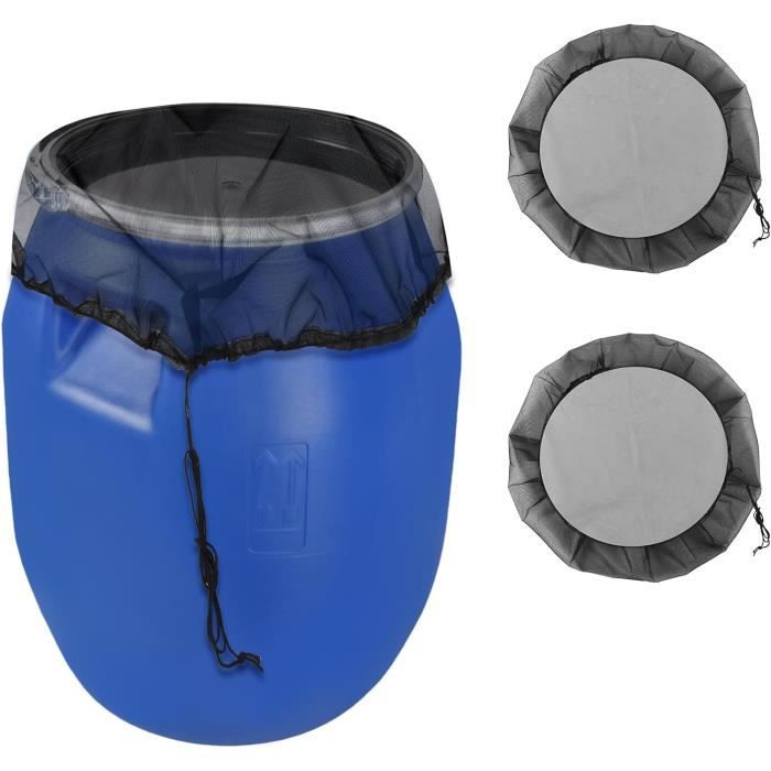 Filet De Protection Pour Tonneau à Eau LIANRISES - 2 Pièces 80cm - Anti-moustiques Et Feuilles - Avec Cordon De Serrage
