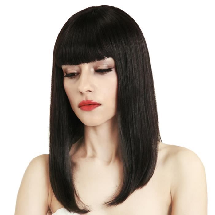 Perruque Longue Cheveux Raides Bleu Foncé - 80 Cm - Pour Cosplay, Déguisement Ou Usage Quotidien - Fibre Synthétique - 3