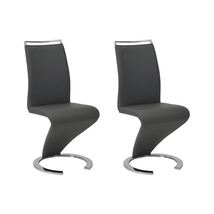 Lot de 2 chaises TWIZY  PU Noir  Cdiscount Maison