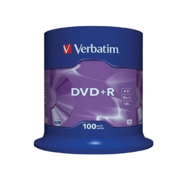 100 DVD+R Vierge Verbatim