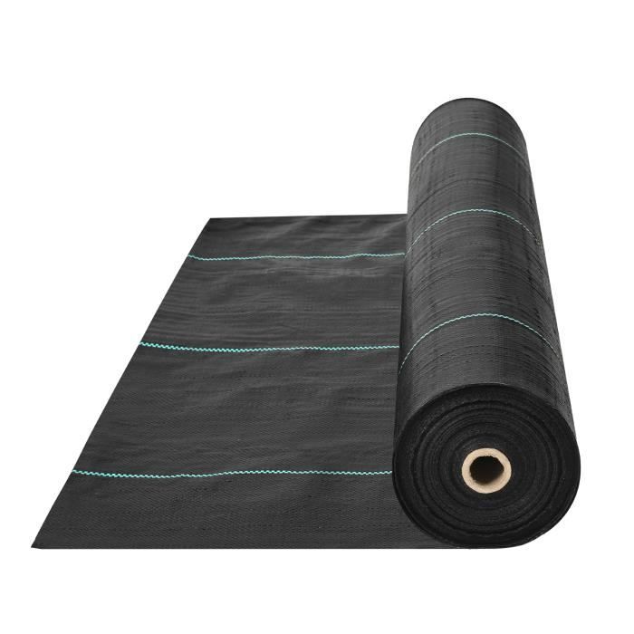 Toile De Paillage Anti-Mauvaises Herbes 50m X 2m 100g/m² - Géotextile Perméable UV