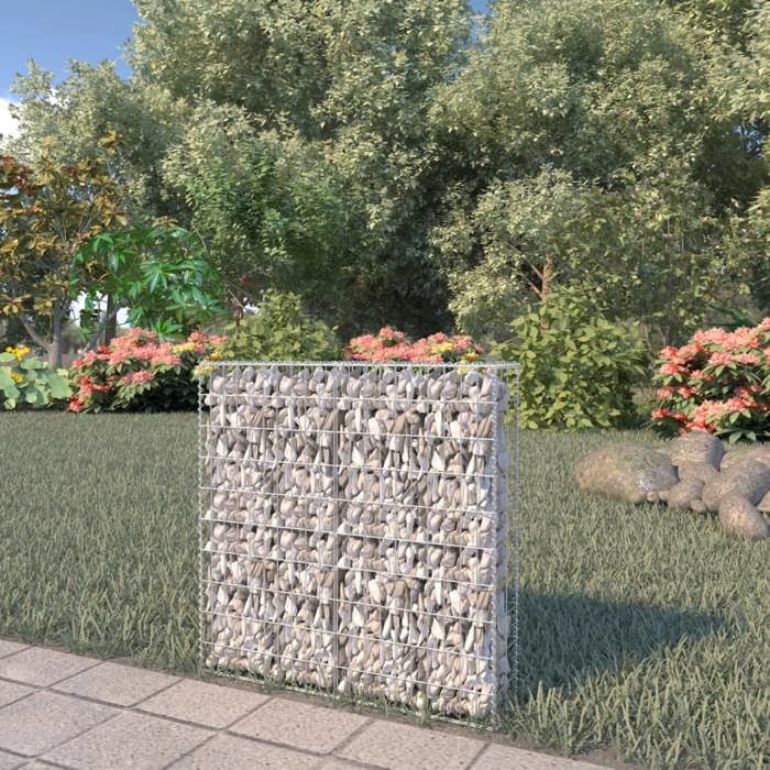 VidaXL Mur à gabion avec couvercles Acier galvanisé 80x20x100 cm