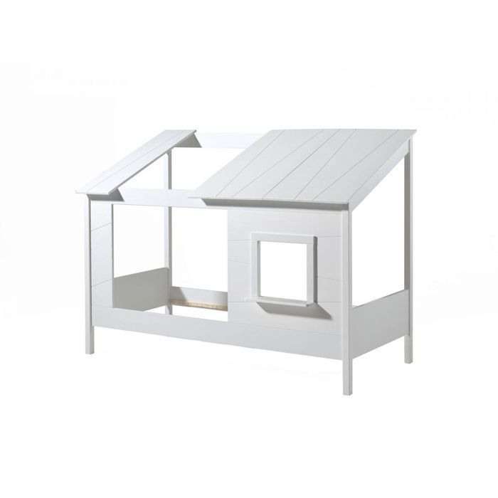 LIO Lit cabane 90x200cm + Lit gigogne - VIPACK - Marron - Bois